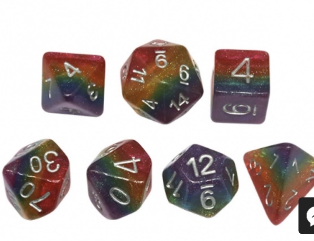 Glitter Rainbow - Dice Set