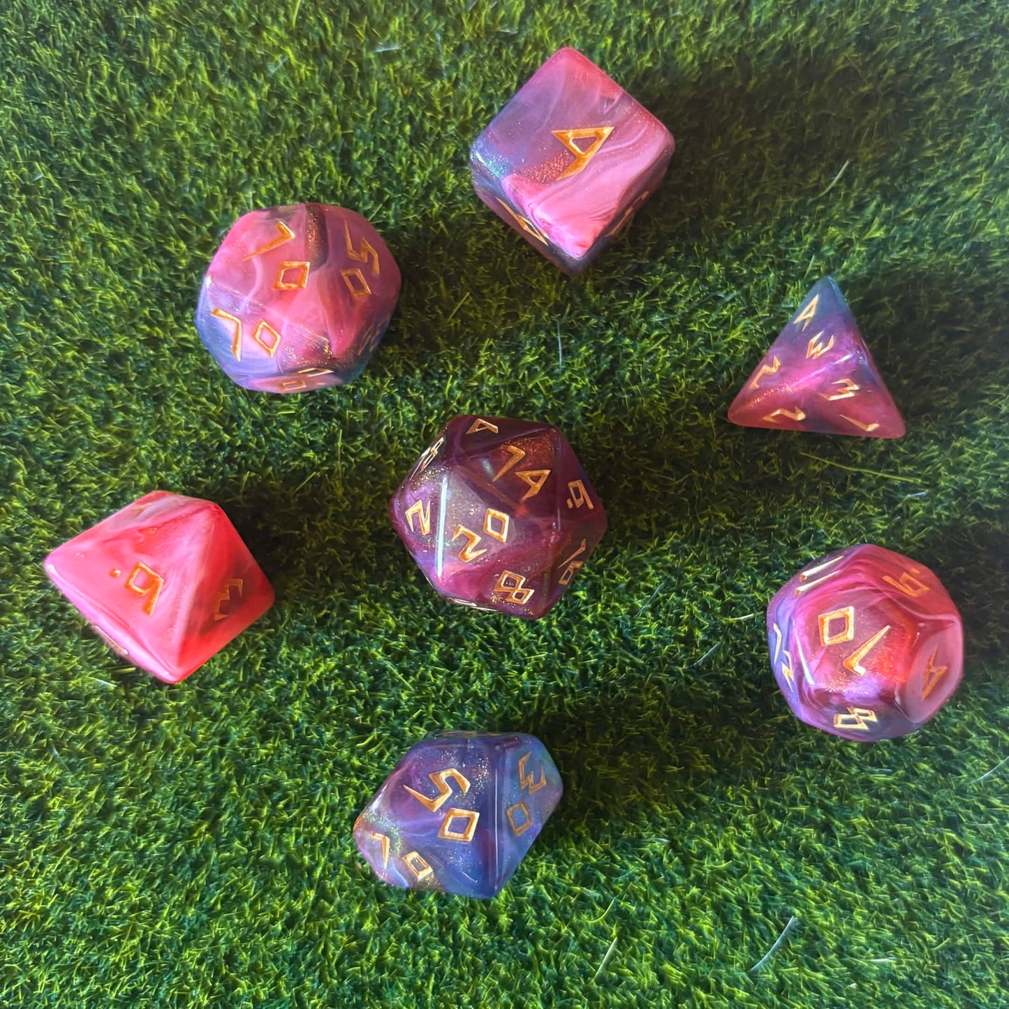 Pink Purple Dice Set