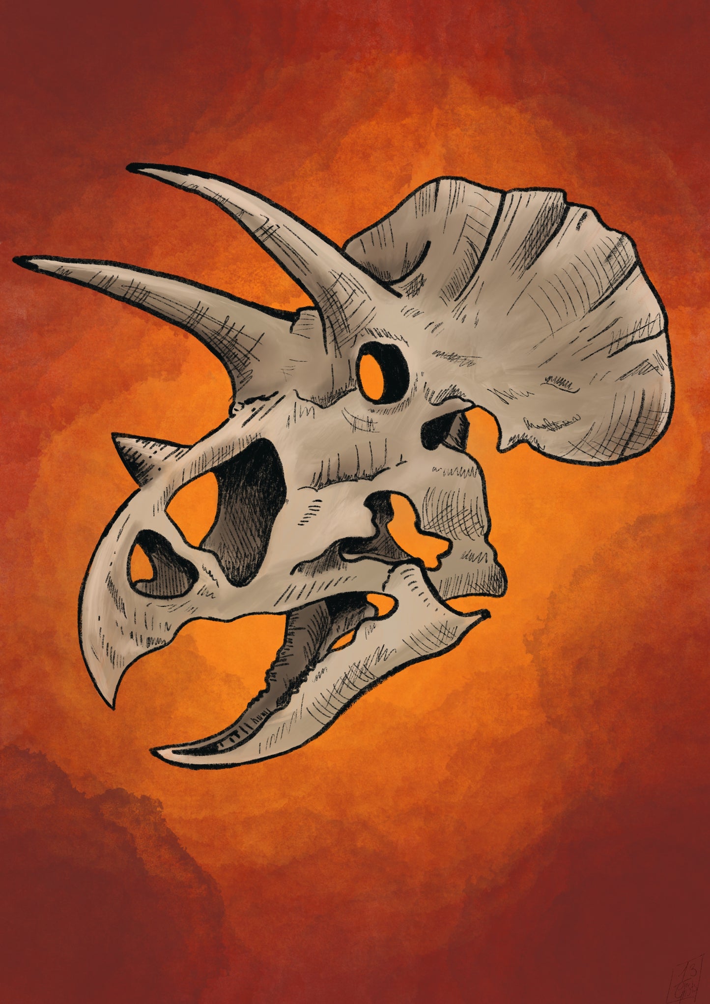 Triceratops - A4 Print