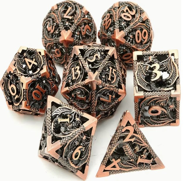 Copper Dragon - Hollow Metal Dice Set
