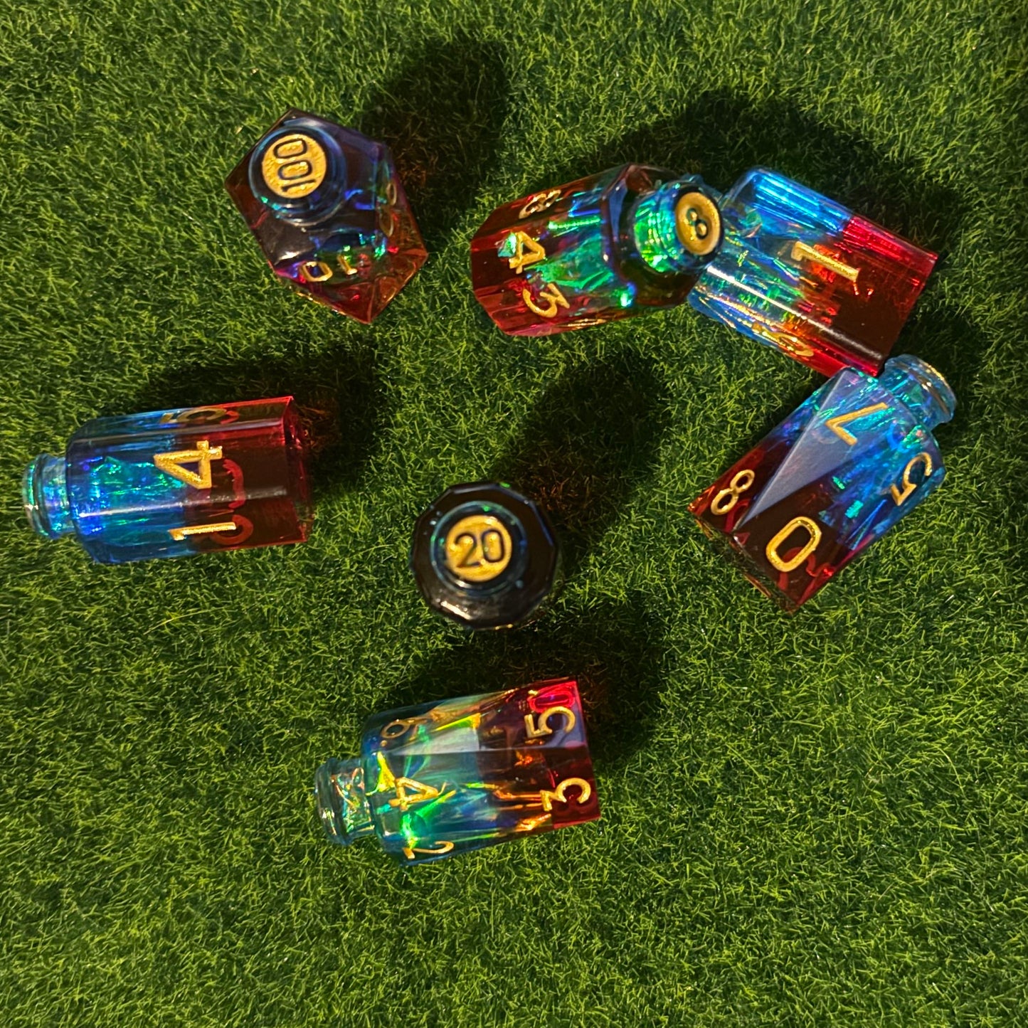 Red Blue Potion Bottles - Dice Set
