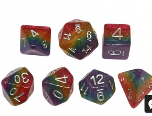 Glitter Rainbow - Dice Set