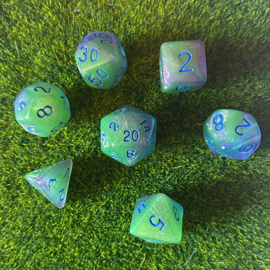 Green Blue Dice Set