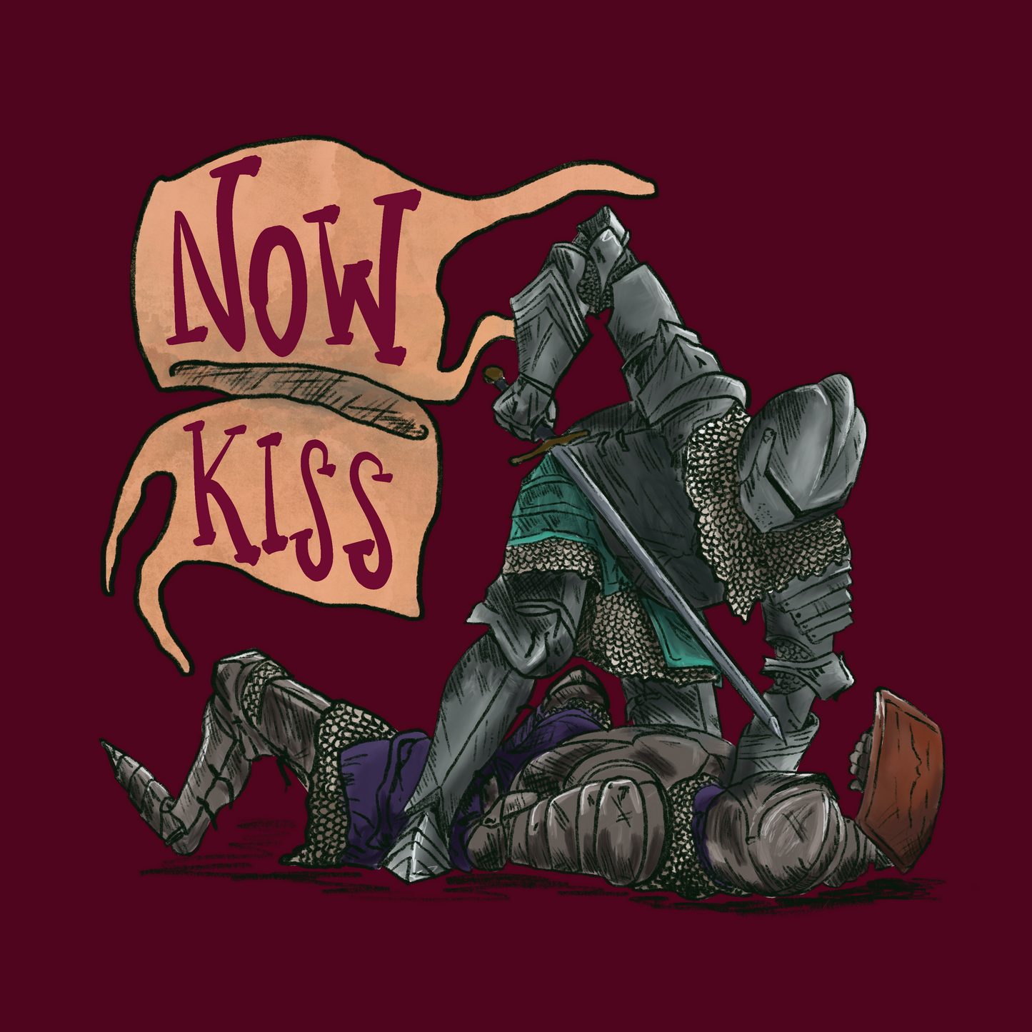Now Kiss - Square Print