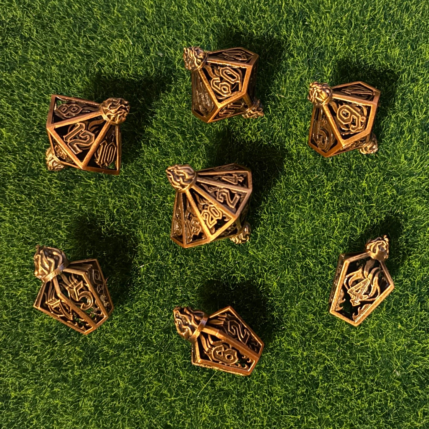 Copper Potions - Hollow Metal Dice Set