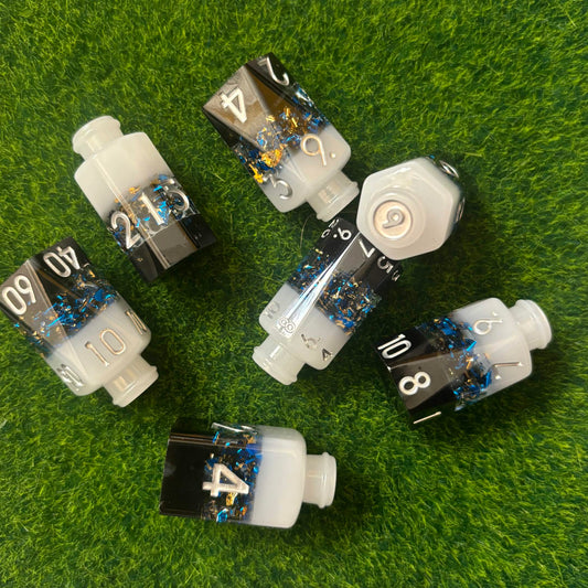 Black White Potion Bottles - Dice Set