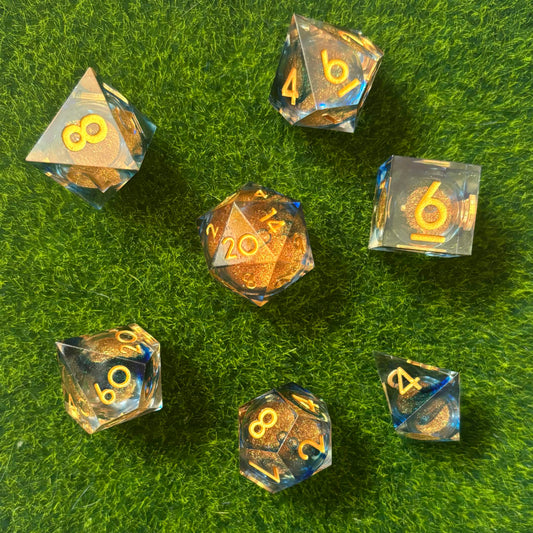 Blue Gold - Liquid Core Dice Set
