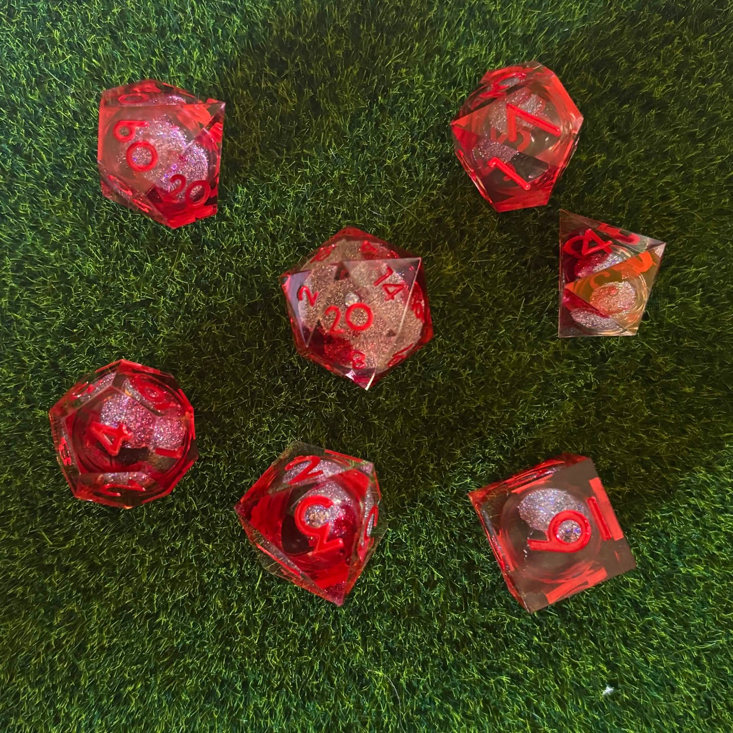 Blue Red- Liquid Core Dice Set