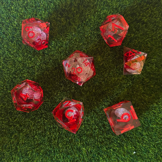 Blue Red- Liquid Core Dice Set