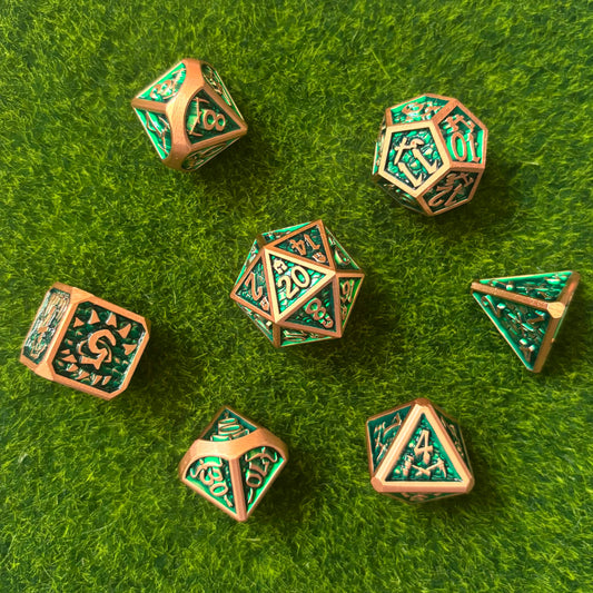 Green Dragon Scale - Metal Dice Set