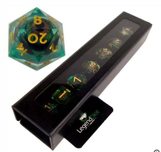Green Eyes - Liquid Core Dice Set