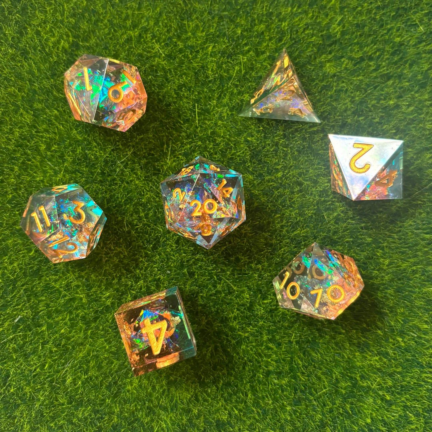 Orange Blue - Sharp Edge Dice Set