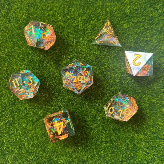 Orange Blue - Sharp Edge Dice Set