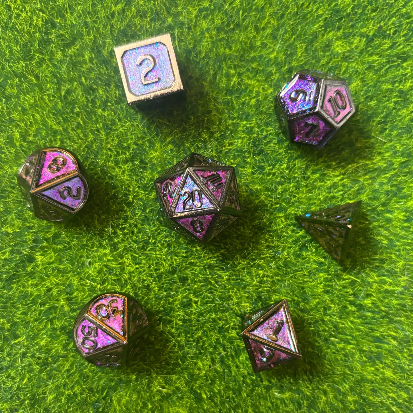 Purple Iridescent - Metal Dice Set