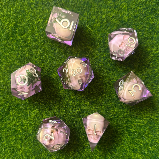 Purple Skulls - Sharp Edge Dice Set