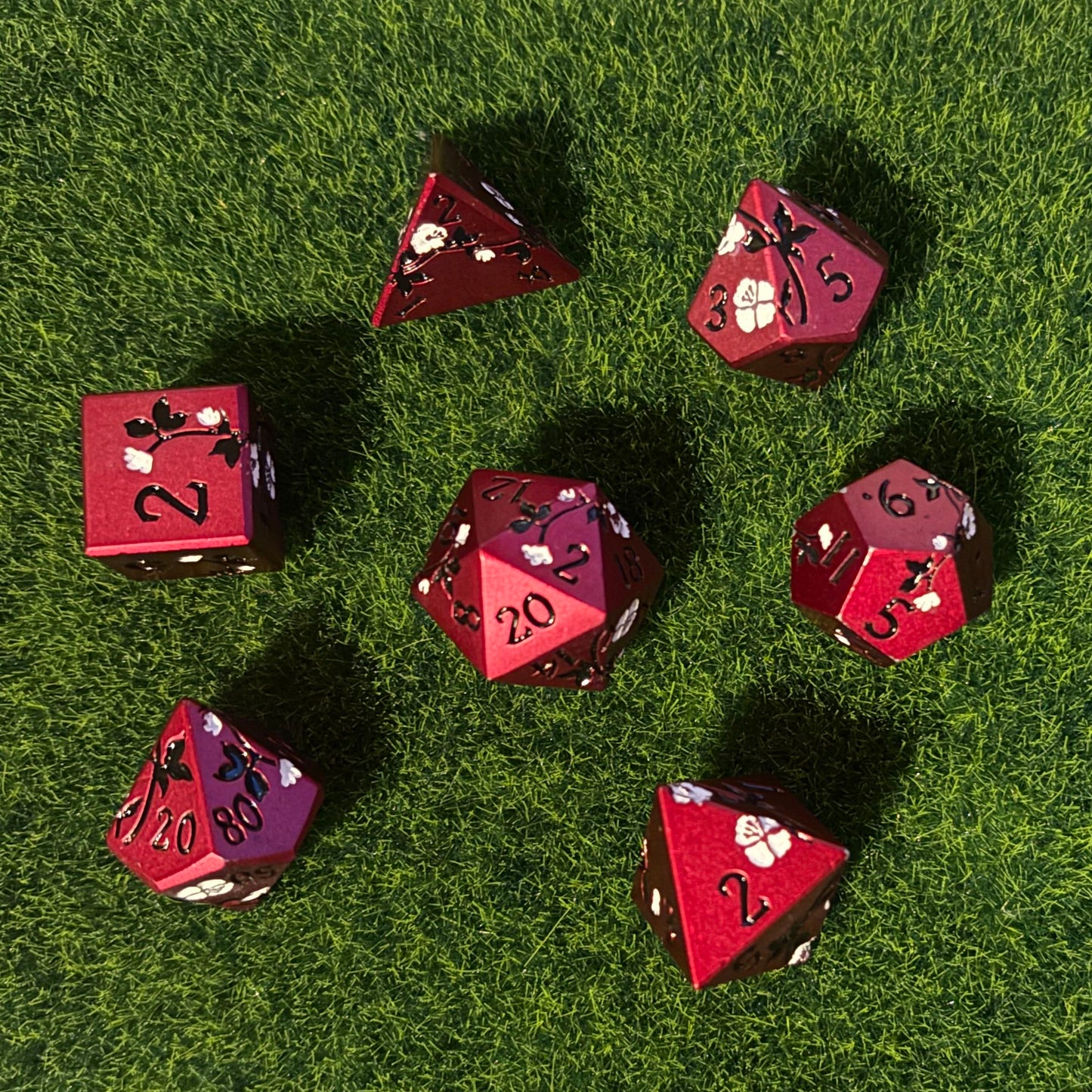 Cosmic Red - Metal Dice Set