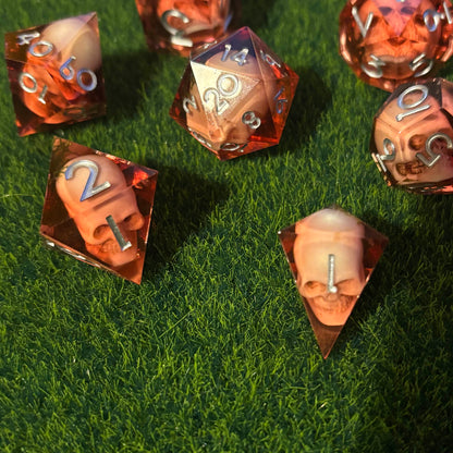 Red Skulls - Sharp Edge Dice Set