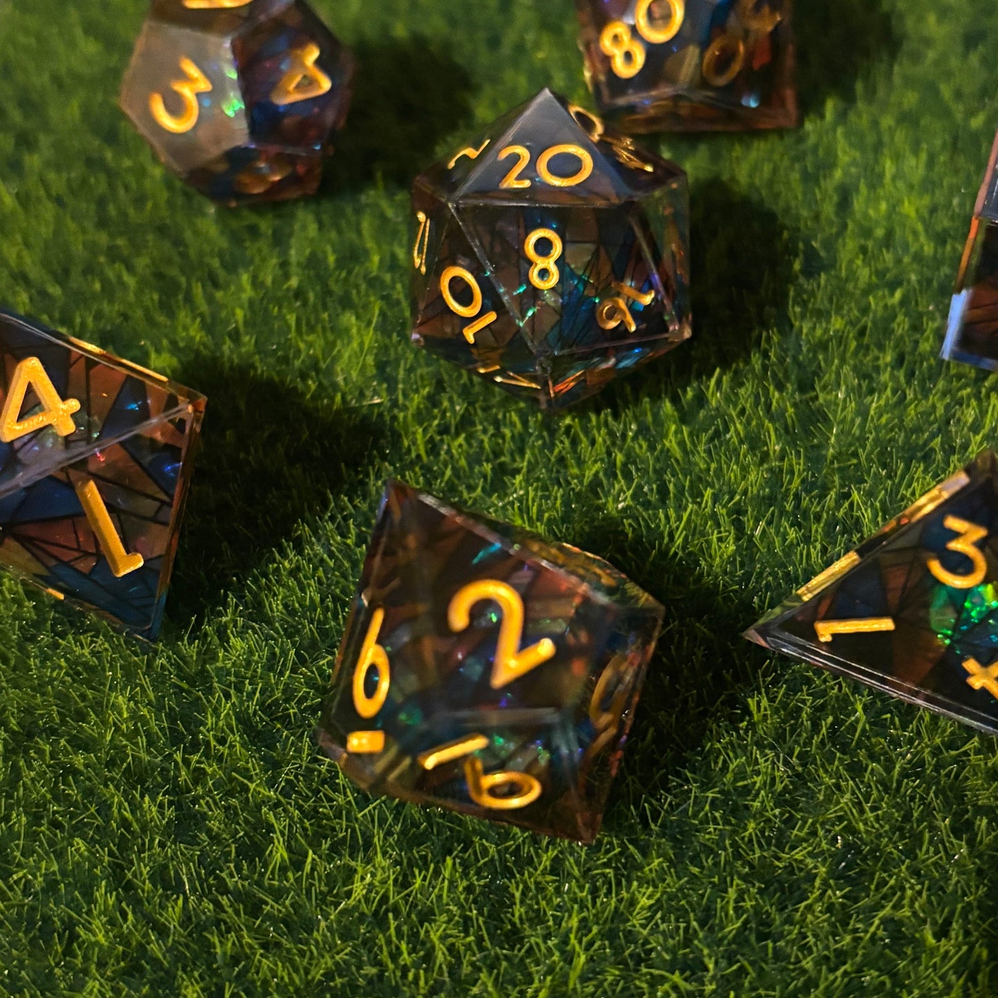 Stained Glass - Sharp Edge Dice Set