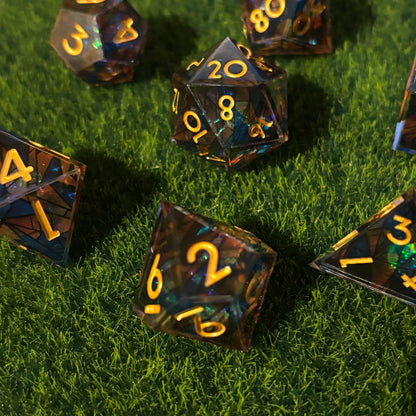 Stained Glass - Sharp Edge Dice Set