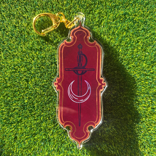 Sword and Moon - Liquid Core Keychain