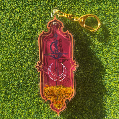 Sword and Moon - Liquid Core Keychain